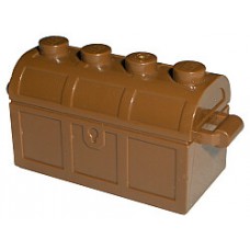 Part 4738bc01 Brown Container, Treasure Chest, Complete Assembly - Thin Hinge, No Slots in Back